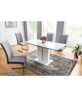 Table extensible en MDF Dallas, Blanc, L110-150xl75xH76 cm prix pour 