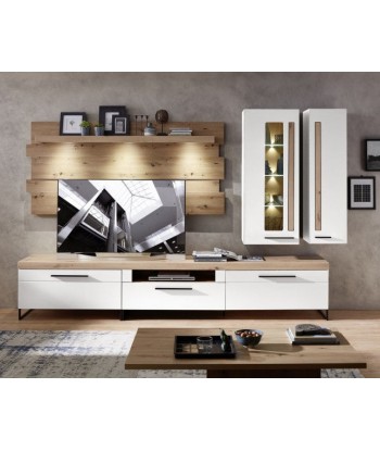 Etagère MDF suspendue avec LED incluse Chêne Loftis, l202xA24xH93 cm brillant des détails fins