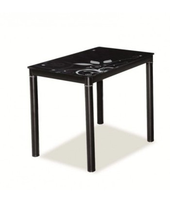 Table en verre et métal Damar Noir, L80xl60xH75 cm Le MVP de beaucoup