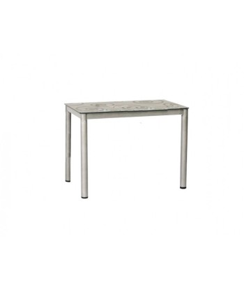 Table en verre et métal Damar Gris, L80xl60xH75 cm Voir les baskets