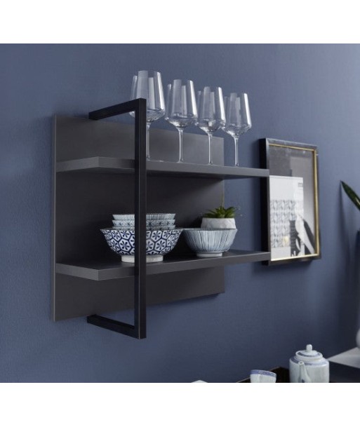 Etagère suspendue en aggloméré et MDF Madeline Graphite / Noir, l60xA19xH50 cm Comparez plus de prix