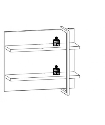 Etagère suspendue en aggloméré et MDF Madeline Graphite / Noir, l60xA19xH50 cm Comparez plus de prix