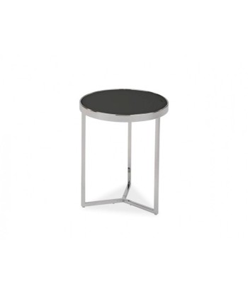 Table basse en verre et métal Delia I Noir / Chrome, Ø43xH52 cm meilleur choix