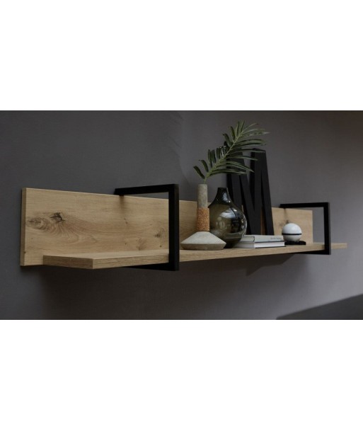 Etagère suspendue en aggloméré et MDF Chêne Madeline / Noir, l160xA22xH22 cm online