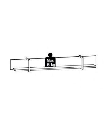 Etagère suspendue en aggloméré et MDF Chêne Madeline / Noir, l160xA22xH22 cm online