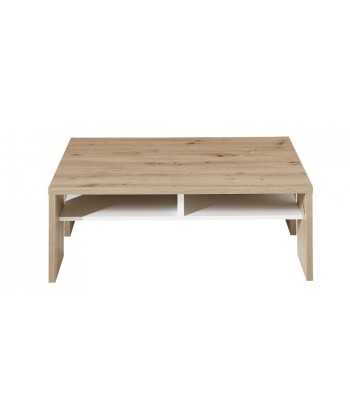 Table basse en aggloméré et MDF Madeline Chêne / Blanc, L110xl65xH40 cm pas chere