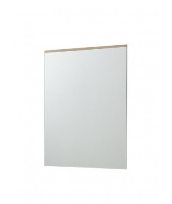 Miroir décoratif en MDF, Renos Blanc / Hêtre, l65xH88 cm basket pas cher