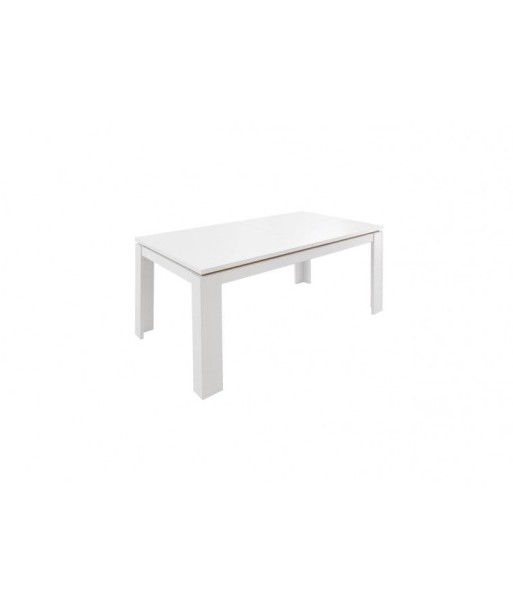 Table extensible en aggloméré et MDF Selina Blanc / Naturel, L160-240xl90xH76 cm en linge