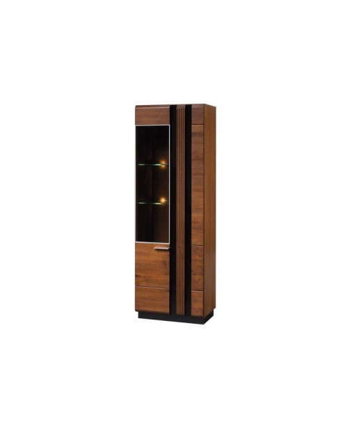 Vitrine en MDF et palette, avec 2 portes et LED incluses Gates 10 Chêne Antique, l66xA42xH198 cm livraison gratuite