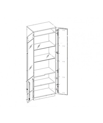 Vitrine en MDF et palette, avec 2 portes et LED incluses Gates 10 Chêne Antique, l66xA42xH198 cm livraison gratuite