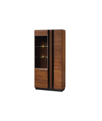 Vitrine en MDF et palette, avec 2 portes et LED incluses Gates 12 Big Antique Oak, l95xA42xH198 cm Profitez des Offres !