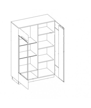 Vitrine en MDF et palette, avec 2 portes et LED inclus Gates 15 Petit Chêne Antique, l95xA42xH145 cm la colonne vertébrale