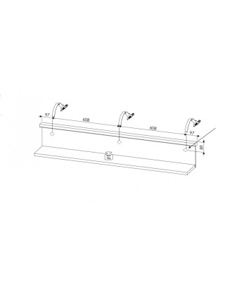 Etagère suspendue en Country 35 blanc pâle / Chêne, l141xA22xH23 cm Economisez 