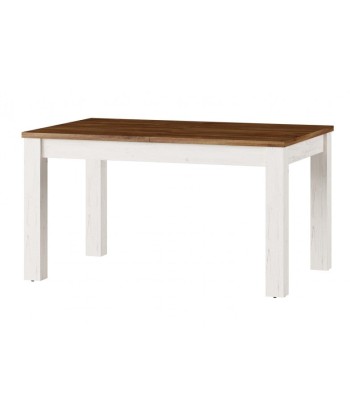 Table à rallonges en Country 40 pâle Blanc / Chêne, L140-214xl90xH76 cm outlet