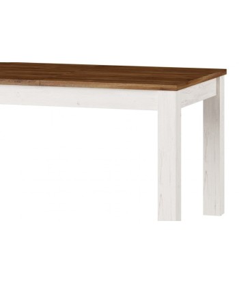 Table à rallonges en Country 40 pâle Blanc / Chêne, L140-214xl90xH76 cm outlet