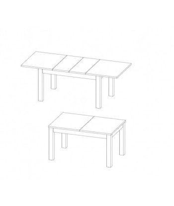 Table à rallonges en Country 40 pâle Blanc / Chêne, L140-214xl90xH76 cm outlet