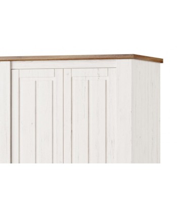 Armoire palette, avec 1 tiroir et 2 portes Country 70 Blanc / Chêne, l94xA63xH203 cm brillant des détails fins