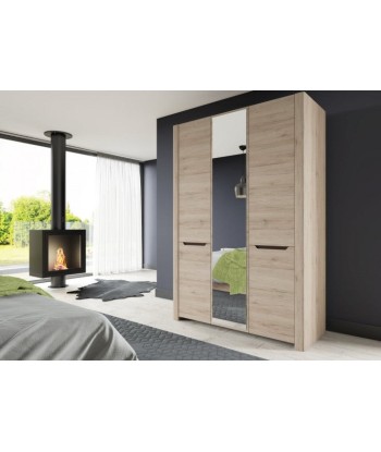 Armoire palette, avec 3 portes et miroir Desjo 06 Chêne San Remo, l140xA58xH207 cm suggérées chez