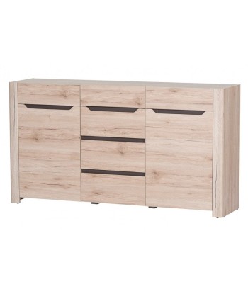 Commode, avec 4 tiroirs et 2 portes Desjo 10 Chêne San Remo, l170xA42xH93 cm une grave pollution 