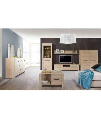 Commode TV en bois, avec 1 tiroir et 2 portes Desjo 20 Grand Chêne San Remo, l170xA42xH46 cm store