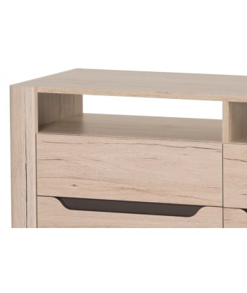 Meuble TV en bois, avec 2 portes Desjo 21 Petit Chêne San Remo, l118xA42xH58 cm pas cher chine