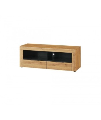 Commode TV avec 2 tiroirs Small Kama 24 Chêne / Noir, l119xA40xH44 cm Véritable concentré