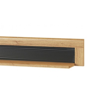 Grande étagère palette Kama 35 Chêne / Noir, l144xA23xH23 cm chez Cornerstreet bien 