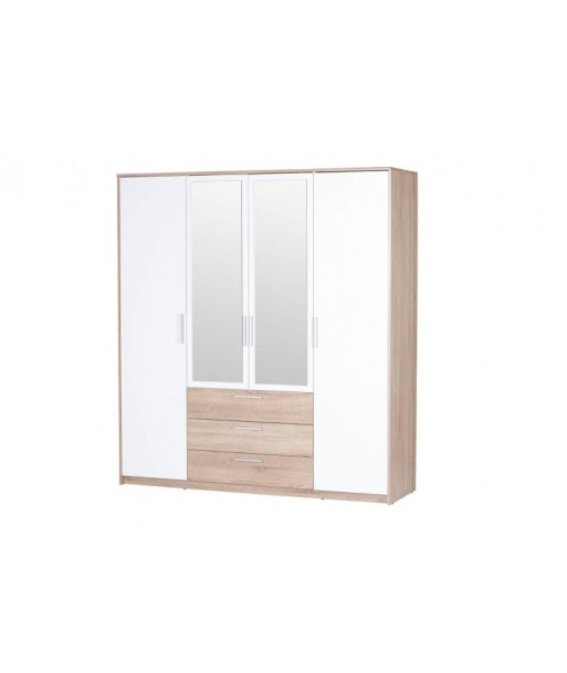 Meuble 4 portes et miroir Milo 02, l187xA62xH206 cm ou a consommer sur place