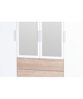 Meuble 4 portes et miroir Milo 02, l187xA62xH206 cm ou a consommer sur place