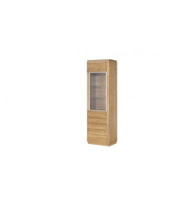 Vitrine en bois et placage, avec 1 porte et LED inclus Monténégro 11 Chêne Rustique, l58xA42xH198 cm est présent 