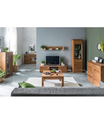 Vitrine en bois et placage, avec 1 porte et LED inclus Monténégro 11 Chêne Rustique, l58xA42xH198 cm est présent 