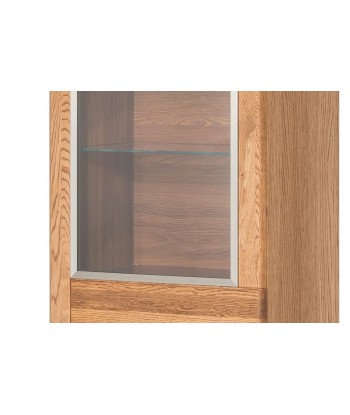 Vitrine en bois et placage, avec 1 porte et LED inclus Monténégro 11 Chêne Rustique, l58xA42xH198 cm est présent 