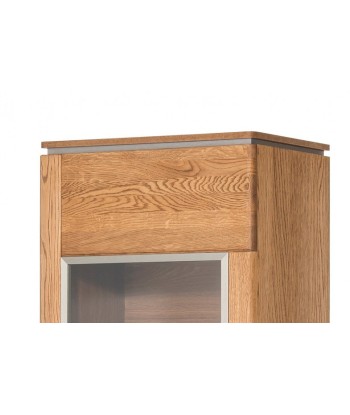 Vitrine en bois et placage, avec 1 porte et LED inclus Monténégro 11 Chêne Rustique, l58xA42xH198 cm est présent 