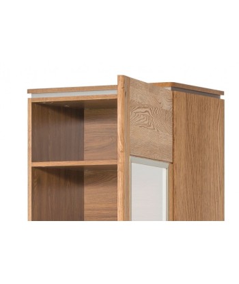 Vitrine en bois et placage, avec 1 porte et LED inclus Monténégro 11 Chêne Rustique, l58xA42xH198 cm est présent 