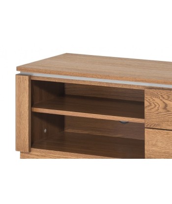 Meuble TV en bois et placage avec 1 porte Montenegro 24 Petit Chêne Rustique, l108xA42xH38 cm livraison gratuite