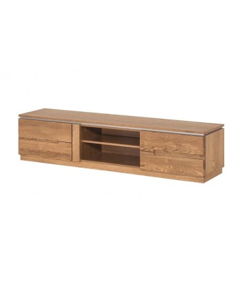 Meuble TV en bois et placage avec 2 portes Montenegro 25 Chêne Rustique Moyen, l163xA42xH38 cm d'Europe débarque