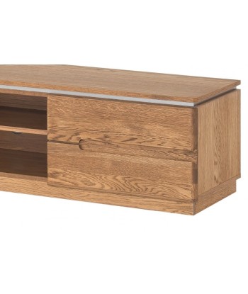 Meuble TV en bois et placage avec 2 portes Montenegro 25 Chêne Rustique Moyen, l163xA42xH38 cm d'Europe débarque