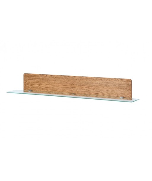 Placage et étagère en verre LED inclus Monténégro 35 Grand Chêne Rustique, l160xl25xH23 cm Livraison rapide