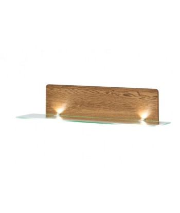 Etagère en placage et verre avec LED incluse Montenegro 34 Small Rustic Oak, l105xl23xH23 cm brillant des détails fins