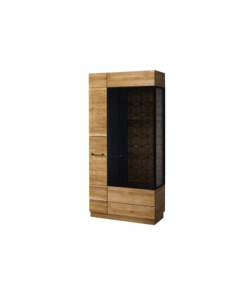 Vitrine en bois et placage, avec 2 portes et LED incluses Big Mosaic 12 Chêne / Noir, l95xA42xH196 cm Comparez et commandez 