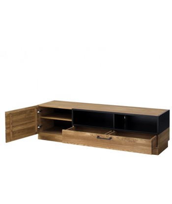 Meuble TV en bois et placage, avec 1 tiroir et 1 porte Large Mosaic 25 Chêne / Noir, l170xA42xH46 cm sélection de produits