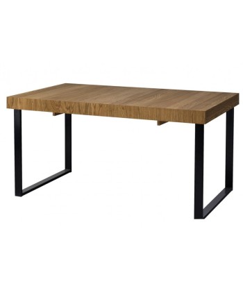 Table extensible en bois, placage et métal Mosaic 40 Chêne / Noir, L160-220xl90xH78 cm de pas cher