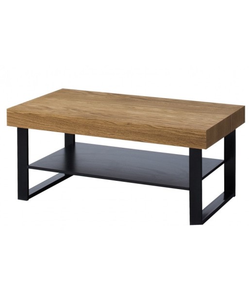 Table basse bois, placage et métal Mosaic 41 Chêne / Noir, L110xl60xH48 cm shop