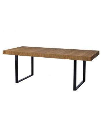 Table extensible en bois, placage et métal Mosaic 40 Chêne / Noir, L160-220xl90xH78 cm de pas cher