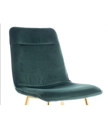 Chaise rembourrée en tissu, avec pieds en métal Velours Eros Vert Foncé / Or, l46xA56xH87 cm Découvrez la collection