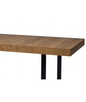 Table extensible en bois, placage et métal Mosaic 40 Chêne / Noir, L160-220xl90xH78 cm de pas cher