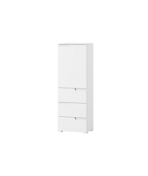 Meuble en bois et MDF, avec 1 porte et 3 tiroirs Small Gabrielle 11 Blanc, l50xA35xH145 cm Profitez des Offres !