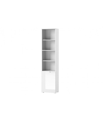 Bibliothèque palette et MDF 1 porte Big Gabrielle 12 Blanc, l50xA35xH216 cm l'achat 