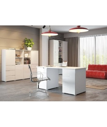 Bibliothèque palette et MDF 1 porte Big Gabrielle 12 Blanc, l50xA35xH216 cm l'achat 