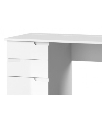 Table de bureau en bois et MDF, avec 2 tiroirs et 2 portes Gabrielle 15 Blanc, L158xl67xH76 cm Venez découvrir notre 